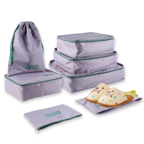 Offre limitee: Comfivibe Organisateur Valise, 7 Pièces Rangement Valise, Respirant, Pliable, Grande Capacité pour Les Voyages Daffaires, Voyage (Violet) de 12.78 EUR a 10.98 EUR (economie 14%)