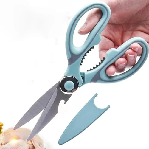 Offerta a tempo: Forbici da Cucina in Acciaio Inox con Lame Affilate e Impugnatura TPR, Forbici da Cucina Resistenti in Acciaio Inox per Tagliare Carne, Cibo, Pesce, Pollame, Forbici Multiuso Affilate - 0.00% da 3.16 € a 3.16 €