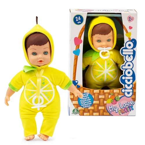 Cicciobello - Bambola Morbido Con Completino A Tema Limone, My Love Fruits, Bambolotto Alto 24 cm, Ciuccio Incluso, Per Bambini e Bambine Dai 2 Anni