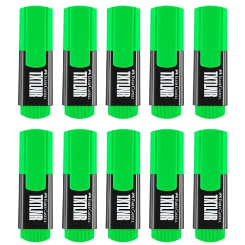 Offre limitée : Faber-Castell - Lot de surligneurs TXTLNR, 10 surligneurs vert fluo de 9.74 € à 9.74 € (0.00% de remise)