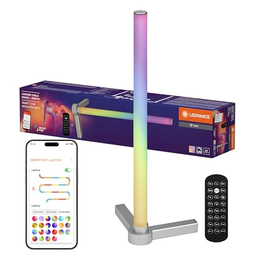 Begrenztes Angebot: LEDVANCE SMART smarte und moderne Tischleuchte für indirekte Beleuchtung mit WiFi-Technologie; Magic RGB; dimmbar; silber; Aluminium; Leuchtmittel nicht austauschbar von 26.34 EUR auf 26.34 EUR (Rabatt 0%)