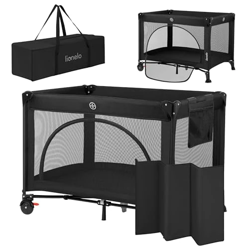 Limited-time offer: Lionelo Laura Compact 2-in-1 Travel Cot & Playpen with Side Door, 2 Adjustable Mattress Levels, Foam Mattress, Wheels with Brakes & Carry Bag – Lightweight Folding Baby Bed from Birth to 3 Years from 79.98 £ to 79.98 £ (save 0.00%)