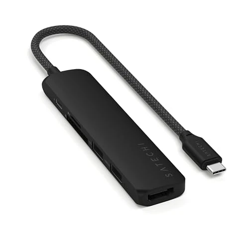 Offerta a tempo: SATECHI 6 in 1 USB C Hub Slim Plus, HDMI 4K a 60Hz, PD da 100W, 2x Porte USB-A, SD/MicroSD – per MacBook Air e Pro, iPad, iPhone, Windows, Surface, ThinkPad, Chromebook e altro – Nero - 25% da 74.99 € a 56.24 €