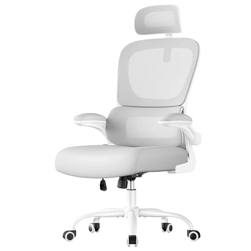 Oferta limitada: SONGMICS Silla de Oficina, Silla de Escritorio Ergonómica, Tela de Malla de Doble Capa Transpirable, Soporte Lumbar Adaptable, Reposacabezas Ajustables, para Oficina en Casa, Gris Paloma OBN041G01 de 85.99 EUR a 73.09 EUR (ahorro 15%)