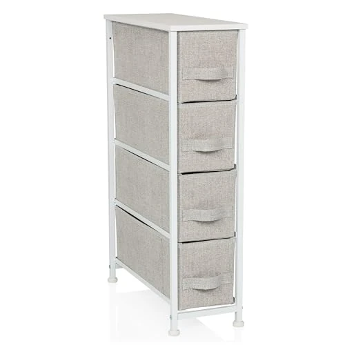 Oferta limitada: hjh LIVING Cómoda con 4 cajones de Tela FOLDRESS S 20x48x76 cm Cajonera organizadora, Patas Regulables en Altura, Estructura de Metal, Gris de 62.19 EUR a 62.19 EUR (ahorro 0%)
