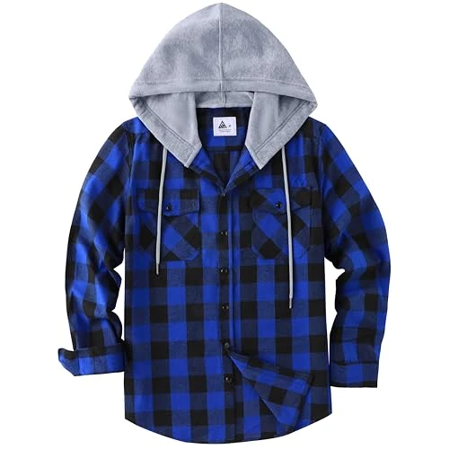 Offre limitee: JACKETOWN Chemise en Flanelle pour Homme Carreaux avec Capuche Manches Longues pour Homme Coupe Régulière Carreaux Chemise De Bûcheron Décontractées Confortables en Coton avec Poche Poitrine de 35.99 EUR a 25.19 EUR (economie 30%)