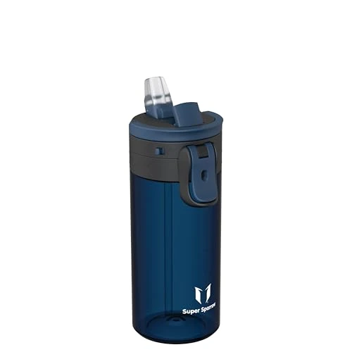 Sparrow Trinkflasche Kinder 500ml - TouchFlow Tritan Wasserflasche - BPA-frei - Sportflasche Auslaufsicher - Trinkflaschen mit Strohhalm für Sport, Outdoor - Leicht, Nachhaltig