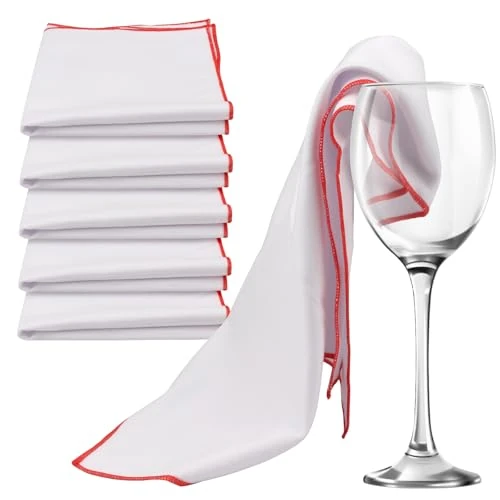 FerraDrend 5 sztuk dużych ściereczek z mikrofibry do polerowania szkła, 30 x 30 cm, ściereczki do polerowania szkła, ściereczki do lustra, gastronomii, ściereczki do polerowania szkła, białe