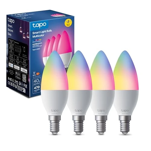 Offerta a tempo: Tapo L430C Lampadina Alexa E14 Multicolore e Dimmerabile a Doppio Strato, 2500-6500K, Sync-to-Music, Illuminazione Automatica del Bioritmo, Programazione & Timer, Compatibile con Alexa e Google, 4pz - 19% da 36.99 € a 29.99 €