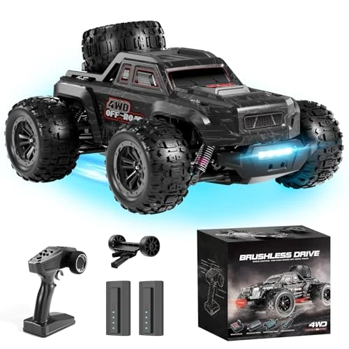 Afstandsbediening 4WD RC Auto 1:16 Borstelloze Motor 52 km/u, Supersnelle Monstertruck Op Afstand Bestuurbaar, 2,4 GHz RC Off-road Raceauto, Cadeau Voor Kinderen en Volwassenen