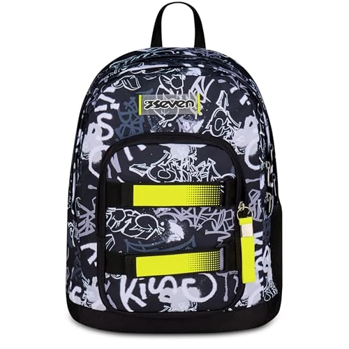 Oferta limitowana: Seven Nowy krój dwukomorowy plecak, szary, kieszeń na butelkę, pojemność maxi, wstępnie uformowane oparcie, plecak szkolny, dla dzieci i chłopców, Szary, Taglia unica, nowoczesny z 288.49 zł na 288.49 zł (oszczędź 0.00%)