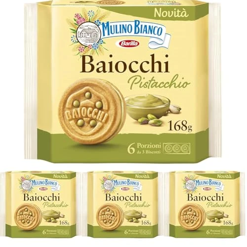 Offerta a tempo: Mulino Bianco Biscotti Baiocchi al Pistacchio, Biscotti con Pistacchio e Pastafrolla — 25% da 11,72 € a 8,80 €