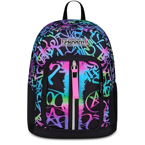 Limited offer: Seven New Fit Double Compartment Backpack, Purple, Bottle Pocket, Maxi Capacity, Pre-shaped Backrest, School Backpack, Girl and Girl, Fuchsia, Taglia unica, modern from 53.15 EUR to 53.15 EUR (save 0%)
