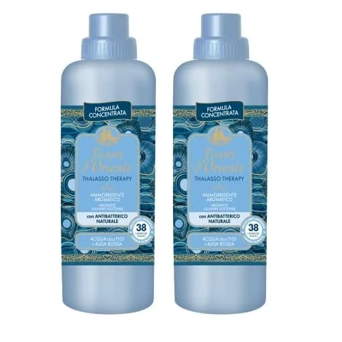 Offerta a tempo: Tesori d'Oriente - Ammorbidente Lavatrice Concentrato Thalasso Therapy, Fragranza Fresca e Marina, con Antibatterico Naturale, Fino a 38 Lavaggi, con Microcapsule Per Capi Morbidi e Profumati, 760 ml - 48% da 5.70 € a 2.98 €