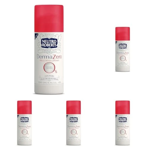 Neutro Roberts Deodorante Stick Dermazero, Ipoallergenico, 40ml (Confezione da 5)