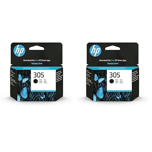 HP 305 Cartouche dencre noire authentique 3YM61AE pour DeskJet 2300/2710/2720/Plus4100, Envy 6000/Pro 6400 (Confezione da 2)