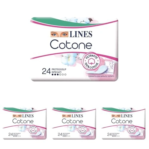 Lines Cotone Assorbenti Salvaslip Ripiegati x22+2 (Confezione da 4)