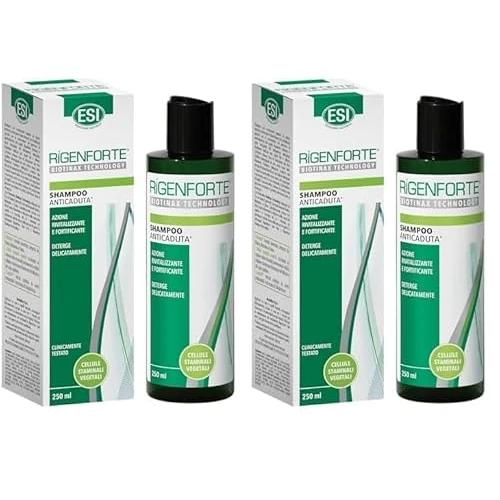 Offerta a tempo: ESI - Rigenforte Shampoo Anticaduta con Biotinax, Protegge da Stress Ossidativo e Migliora la Salute del Capello, Dermatologicamente Testato, 250 ml (Confezione da 2) - 34% da 19.60 € a 12.96 €