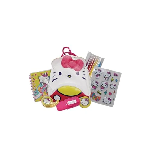 Grandi Giochi Hello Kitty Mini Hello Kitty Art & Craft, 3 modele z wiszącymi i niewybieralnymi karabińczykami, zawiera zeszyt, naklejki i inne akcesoria, dla dzieci w wieku od 3 lat