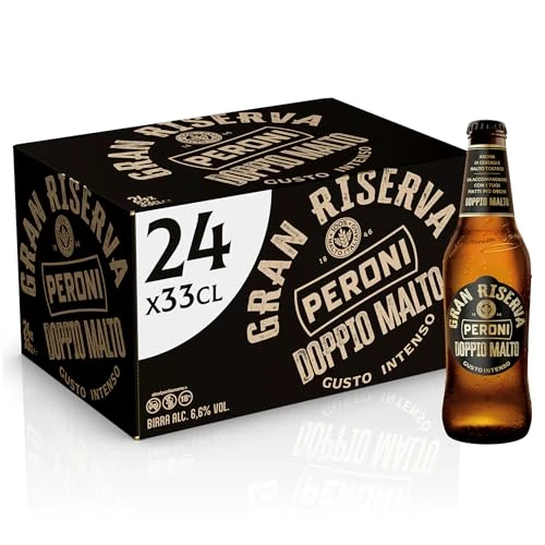 Offerta a tempo: Peroni Gran Riserva Doppio Malto, Cassa con 24 Birre in Bottiglia da 33 cl, 7.92 L, Birra dal Gusto Intenso ed Equilibrato Leggermente Speziato, Gradazione Alcolica 6.6% Vol - 17% da 26.49 € a 21.99 €