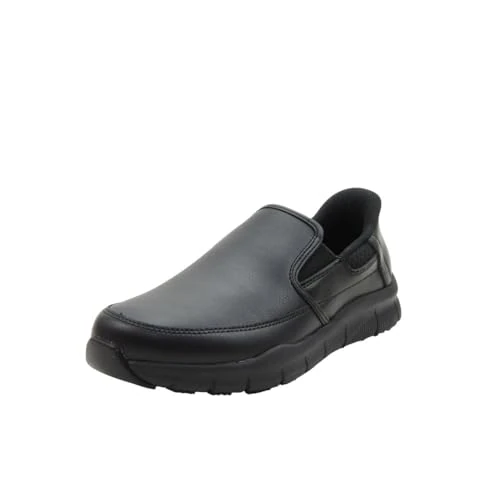 Skechers Men's Nampa Broxtin Work Shoes, Black Leather/Synthetic, 13 UK