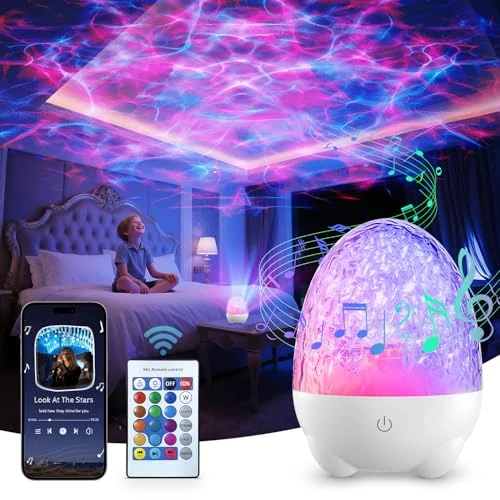 Offerta a tempo: Luce Notturna Bambini, Proiettore Stelle Soffitto Ricaricabile, Proiettore LED Girevole a 360° con Controllo Touch e Telecomando, Bluetooth e 17 Modalità Colore, per Camera Arredo/Regalo Ragazza - 21% da 17.99 € a 14.24 €