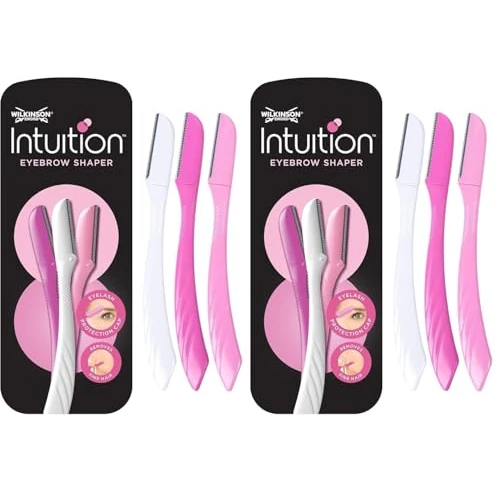 Limitiertes Angebot: Wilkinson Sword - Intuition Augenbrauenformer für Frauen, 3 Rasierer, Gesichtshaarentferner und -trimmer, Peeling-Dermaplaning-Tool (Packung mit 2) von 6.90 EUR auf 6.90 EUR (Spare 0%)