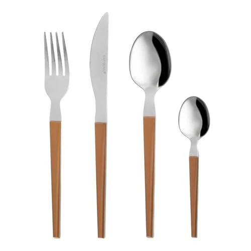 Offerta a tempo: Set 24 posate in acciaio manico marrone Diletta - 51% da 26.90 € a 13.10 €