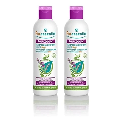 Offerta a tempo: Puressentiel Pouxdoux Anti Pidocchi Shampoo, Risana il cuoio capelluto e rimuovere lendini e pidocchi morti, 200 ml (Confezione da 2) - 53% da 23.00 € a 10.70 €
