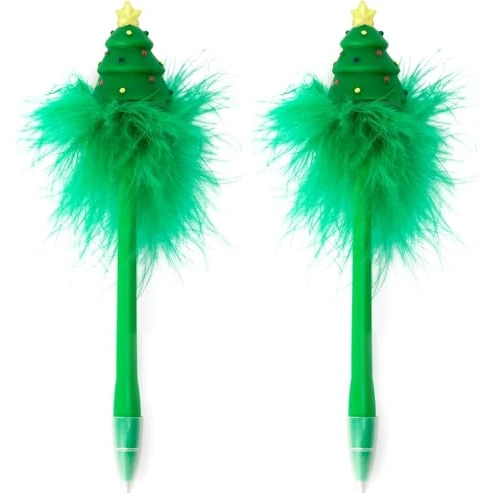 LEGAMI - Kugelschreiber mit leuchtendem Weihnachtsbaum, Writing is Magic, blaue Tinte, LED-Schreibstift für Kinder und Erwachsene, 0,7 mm Spitze, Xmas Tree-Thema (Packung mit 2)