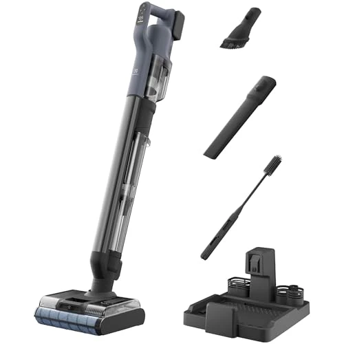 Electrolux Aspirapolvere senza filo wet&dry, 35 min di Autonomia, EW82U1DB, AutoPulizia, Potente e Portatile, Spazzola Con Rullo Motorizzata, Scopa Elettrica Senza Fili 81 dB, Light Denim Blue