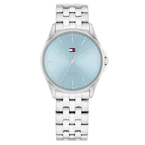 Tommy Hilfiger Reloj con Movimiento de Cuarzo de Tres Manecillas para Mujer con Correa de Acero Inoxidable Plateada - 1782771