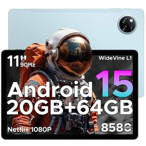 Offerta a tempo: DOOGEE Tab A9+ Android 16 Tablet 11 Pollici, Unisoc T7200 Octa Core 8580 mAh, 20 GB RAM + 64 GB ROM (TF 2 TB), Gaming Tablet PC WiFi 5, 90 Hz 1080p, WidevineL1/Face ID/OTG/GPS/doppio altoparlante - 0.00% da 133.26 € a 133.26 €