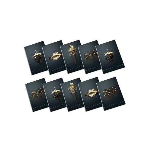 Pigna, Maxi-Notizbuch Monochrom, A4, Papier innen 100 g/m², Seiten 72 + Einschlag, Innenseite 0Q, kariert 5 mm, mit Rand, sortierte Motive, 10 Stück