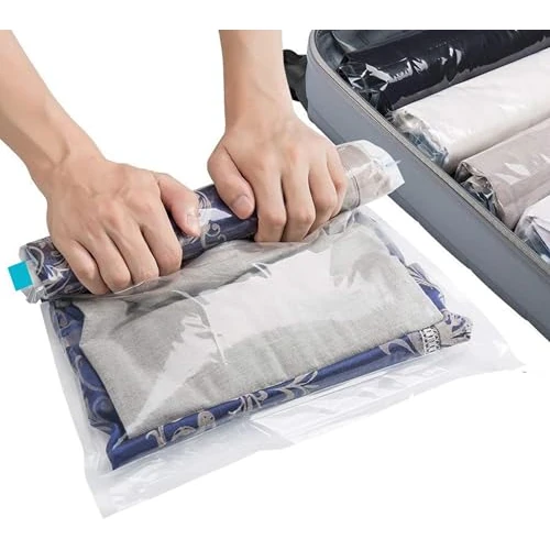 Offre limitee: SilverRack Lot de 7 sacs sous vide de voyage [7 pièces] en 4 tailles (2 petits + 2 moyens + 2 grands + 1 XL) – Sacs sous vide pour vêtements à rouler – Sacs sous vide – Sacs à vêtements – Sacs sous de 17.16 EUR a 11.33 EUR (economie 34%)