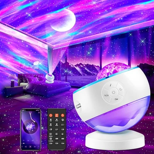 Starry Sky Projector, 300 Light Modes, Northern Lights Lamp, 15 White Sounds, Bluetooth, Party Projector, Timer, Star Projector, Light Chain, Room Decoration, Gift for