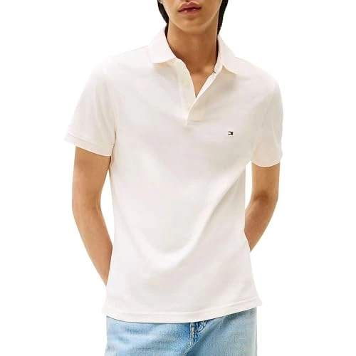 Tommy Hilfiger Herren 1985 Slim Polo MW0MW17771 S/S Polo, Gelb, L, Gelb (elfenbeinfarbenes Blütenblatt), L