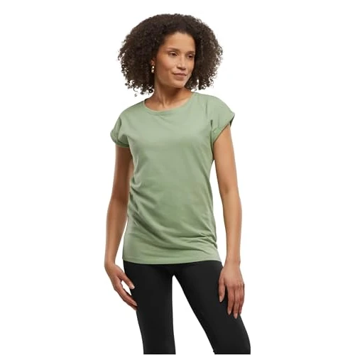 Build Your Brand By021-ladies Extended Shoulder Tee, Maglietta Donna, Magic Salvia, 5XL