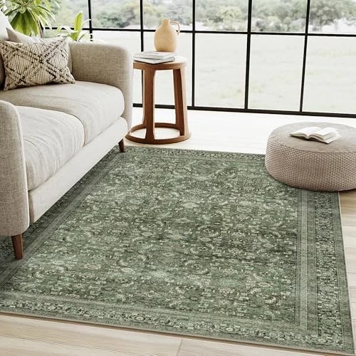 Offerta a tempo: HUGEAR Tappeto Salotto 120x170cm Verde Lavabile In Lavatrice - 29% da 45.99 € a 32.77 €