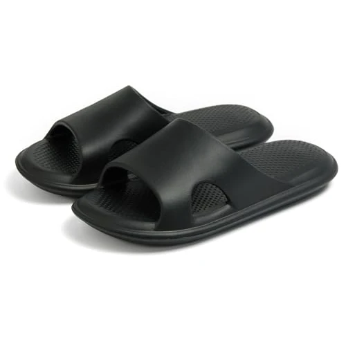Offerta a tempo: Donpapa Ciabatte Donna Uomo Pantofole da Casa Estive Nuvola Piscina Slides Spiaggia Antisudore Gomma Cuscino Doccia Sandali Interni Esterni Nero W12 EU42-43 - 41% da 16.99 € a 9.99 €