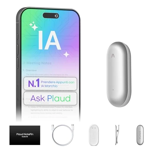 AI Voice Recorder, PLAUD NotePIN Voice Recorder without Kit, Silver