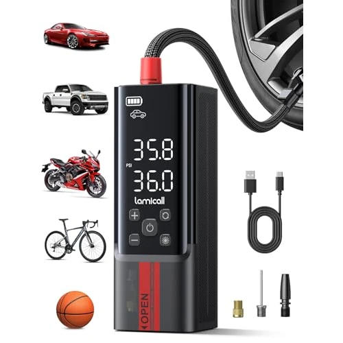 Offerta a tempo: Lamicall Compressore Aria Portatile, Gonfiatore Elettrico Auto - 35% da 65.99 € a 42.86 €