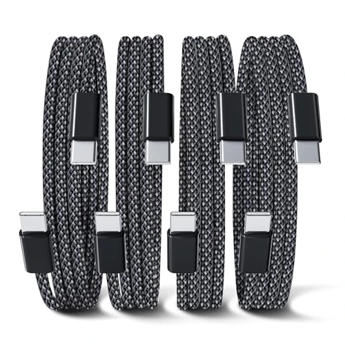 Limited offer: YISH USB C to USB C Charger Cable：(0.5M+1M+1M+2M) 4Pack 60W USBC to C Charger Cable Fast Charge 3A Braided Type C Data Lead Compatible with iPhone 16 15 Pro Max Samsung S25 S24 iPad MacBook Pro/Air from 7.99 EUR to 6.39 EUR (save 20%)