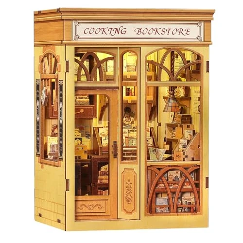 Limited offer: CUTEBEE Book Nook Kit – Miniature 3D House DIY Cooking Themed Kit Book Accessories, for Cooking Enthusiasts, Arts and Crafts for Adults & Home Decor (Cooking Bookstore) from 38.99 EUR to 31.19 EUR (save 20%)