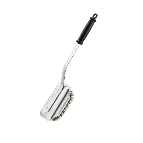 Offerta a tempo: RÖSLE Spazzola per la pulizia del barbecue SlideX, con manico lungo e manico in plastica, setole intercambiabili, in ottone, lunghezza: 47,5 cm, larghezza: 8,4 cm, altezza: 8,5 cm - 47% da 30.03 € a 15.92 €