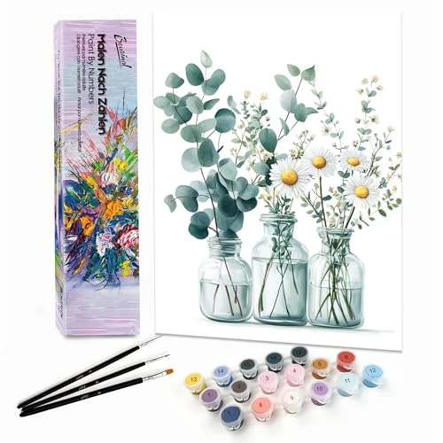 Oferta limitada: Bougimal Pintar por Numeros Adultos Paisaje incluir Pinceles y Pintura Acrilica, Flores coloridas 6, Sin Marco 28 X 35cm de 11.99 EUR a 11.99 EUR (ahorro 0%)