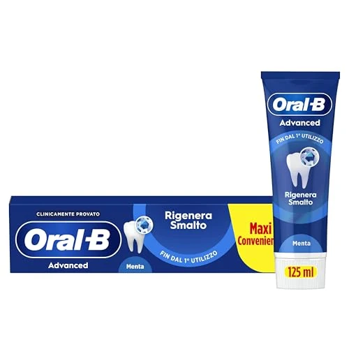 Offerta a tempo: Oral-B Dentifricio Advanced Rigenera Smalto, Sapore Menta Piperita e Eucalipto 125 ml, Advanced Sensitivity Protection, 125ml - 57% da 6.99 € a 3.00 €