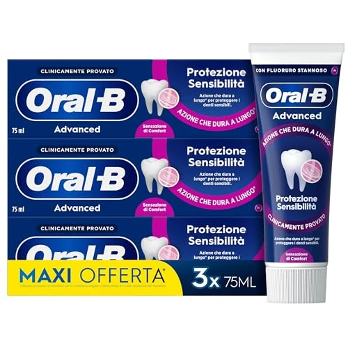 Oferta ograniczona: Oral-B Zaawansowana pasta do zębów ochrona wrażliwości na smak eukaliptusa i mięty pieprzowej do ochrony wrażliwych zębów 3 x 75 ml, Advanced Sensitivity Protection, 225 ml z 62.63 PLN na 62.63 PLN (zniżka 0%)