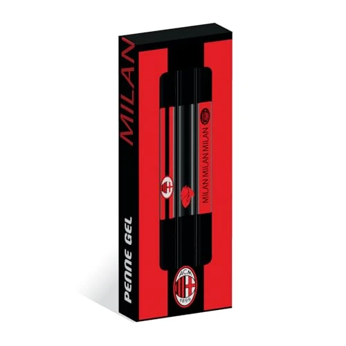 Seven Milan Set of 3 Gel Pens, Black, Blue and Red Ink, Gel Pens School, Middle and High School, Boy and Girl, Black, Taglia Unica