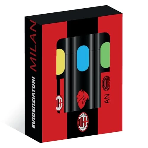 Seven Milan - Juego de 3 subrayadores, tinta amarilla, azul y verde, subrayadores para escuela secundaria y superior, niño y niña, Negro , Talla única